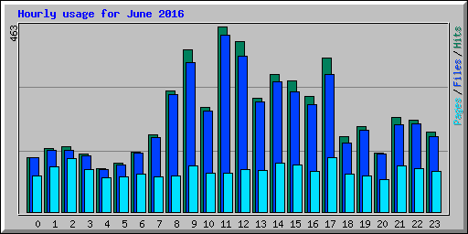Hourly usage for June 2016