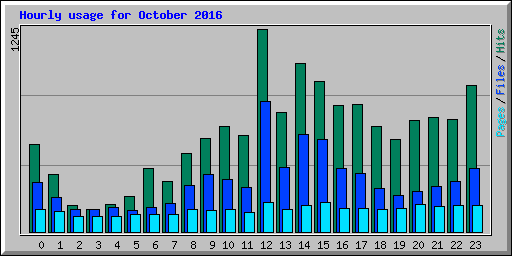 Hourly usage for October 2016