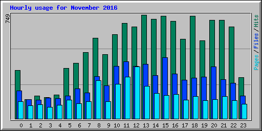 Hourly usage for November 2016