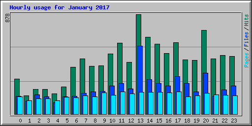 Hourly usage for January 2017