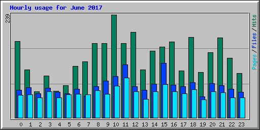 Hourly usage for June 2017