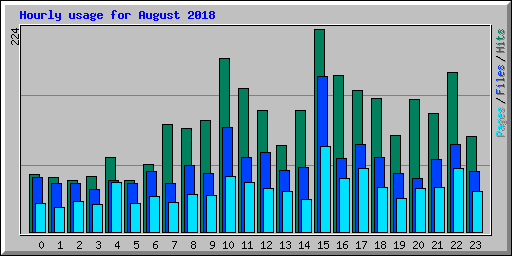 Hourly usage for August 2018
