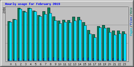 Hourly usage for February 2019