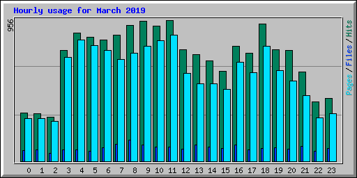 Hourly usage for March 2019