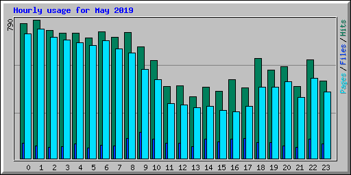 Hourly usage for May 2019