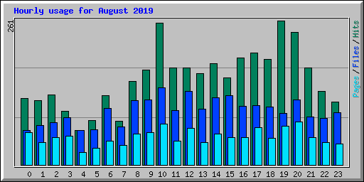 Hourly usage for August 2019