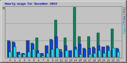 Hourly usage for December 2019