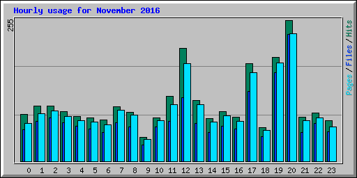 Hourly usage for November 2016