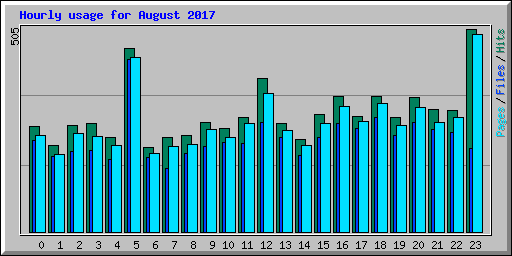 Hourly usage for August 2017