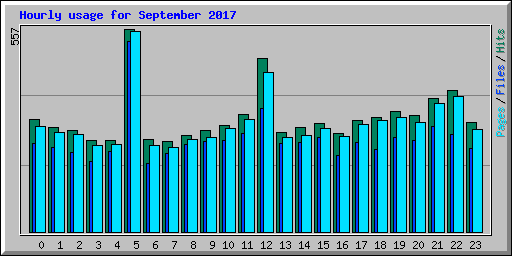 Hourly usage for September 2017