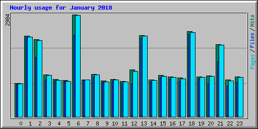 Hourly usage for January 2018