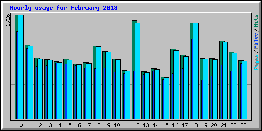 Hourly usage for February 2018