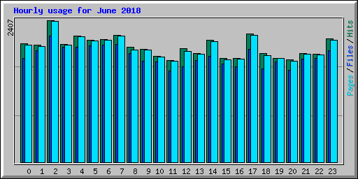 Hourly usage for June 2018