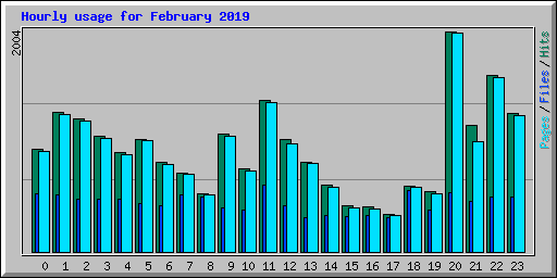 Hourly usage for February 2019