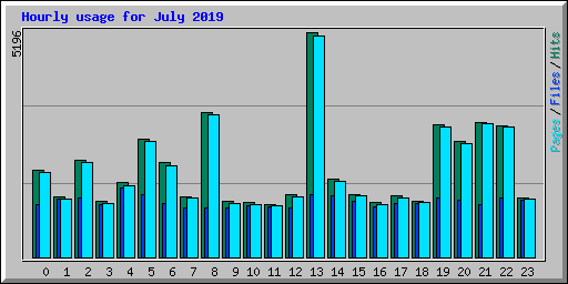 Hourly usage for July 2019