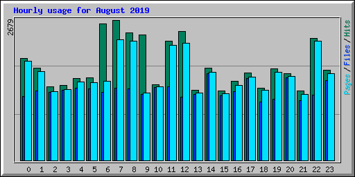 Hourly usage for August 2019