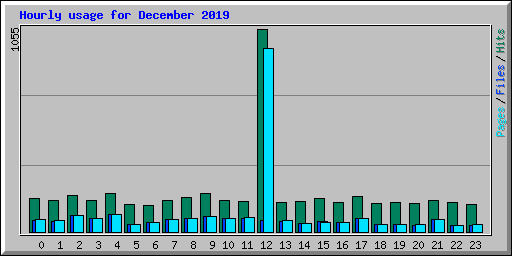 Hourly usage for December 2019